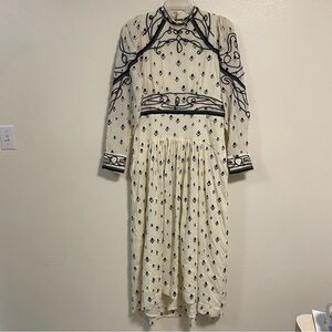 Karen Millen Dress Women’s Size 14 Embroidered Cornelli Tape Woven Dress NWT